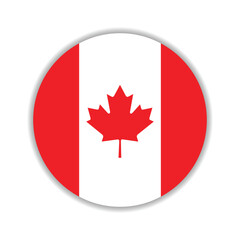 Canada circle flag logo icon digital vector illustration