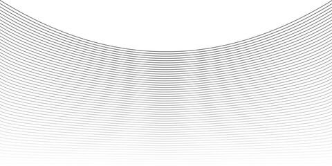 Fototapeta premium Thin wavy line abstract background. Wavy line horizontal divider outline minimalist background. Abstract black lines wave curve motion on white background. Vector Illustration.