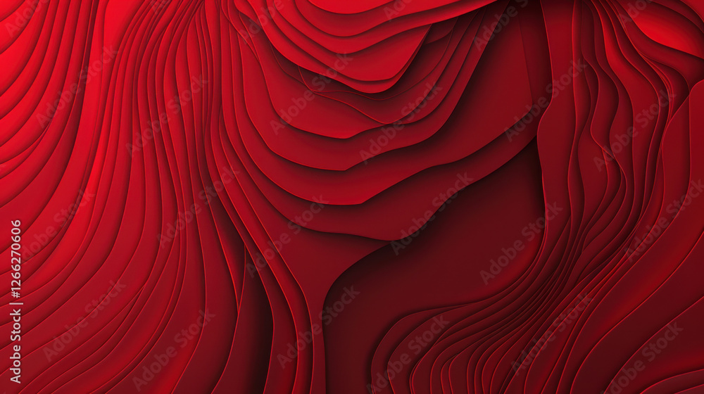 Poster smooth red layers create dynamic and textured background, showcasing depth and movement. this vibran