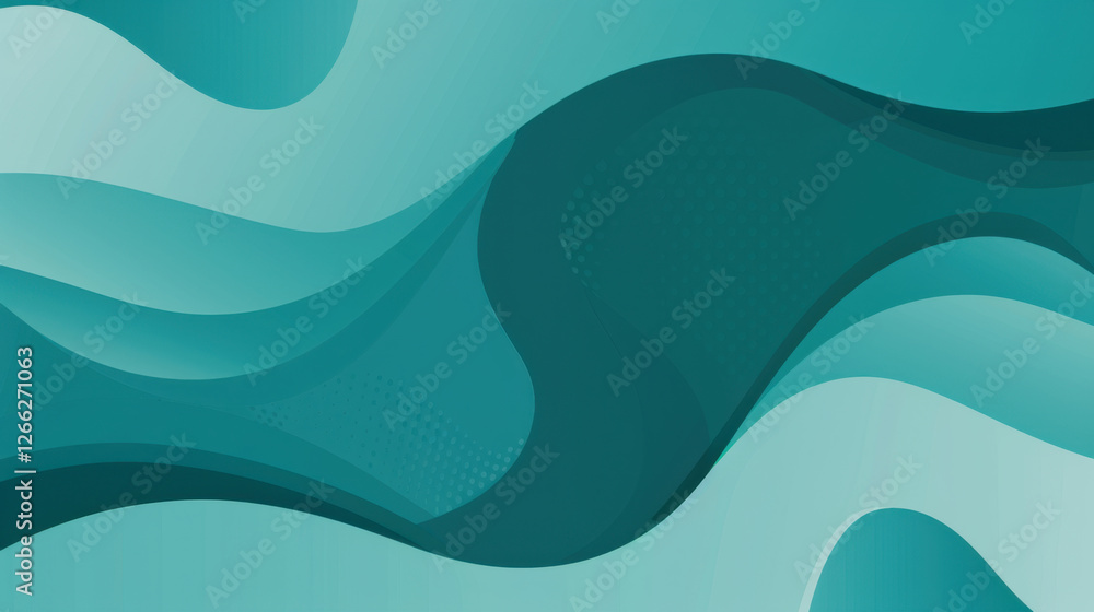 Aufkleber abstract teal waves create soothing and modern background design, perfect for various applications. 
