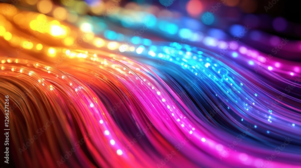 Aufkleber an artistic perspective of an led lighting setup featuring overlapping gels in myriad colors all con