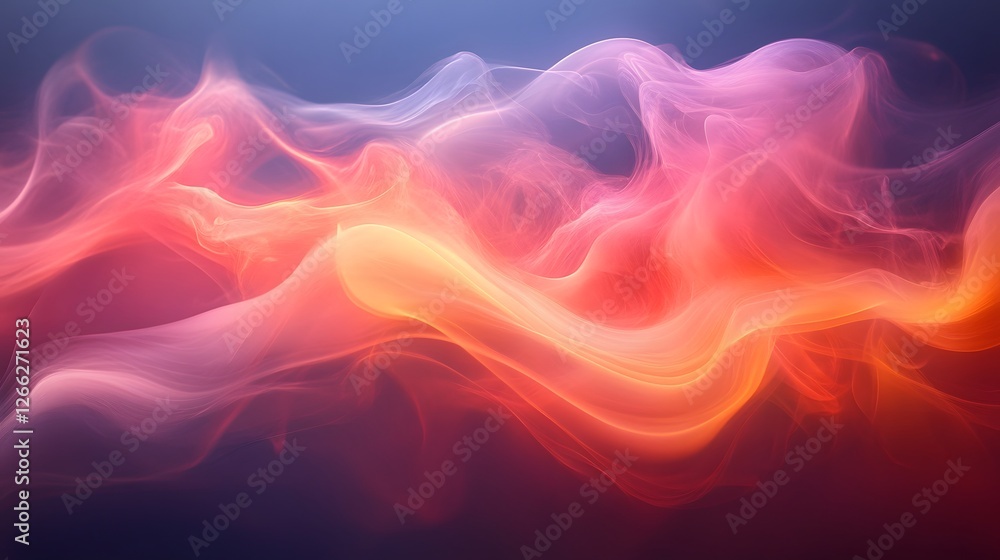 Poster abstract aurora, luminous waves of color create an ethereal atmosphere