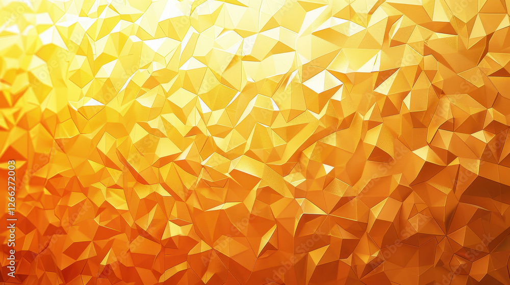 Poster geometric abstract background in vibrant yellow tones, featuring textured surface with sharp angles 