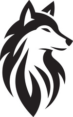 Stylized wolf head design.