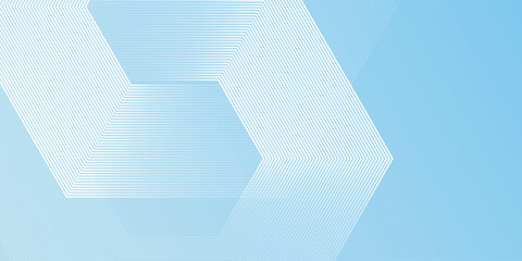 Vector minimalist banner background pastel colorful  blue and white gradations. Hexagon effect style modern