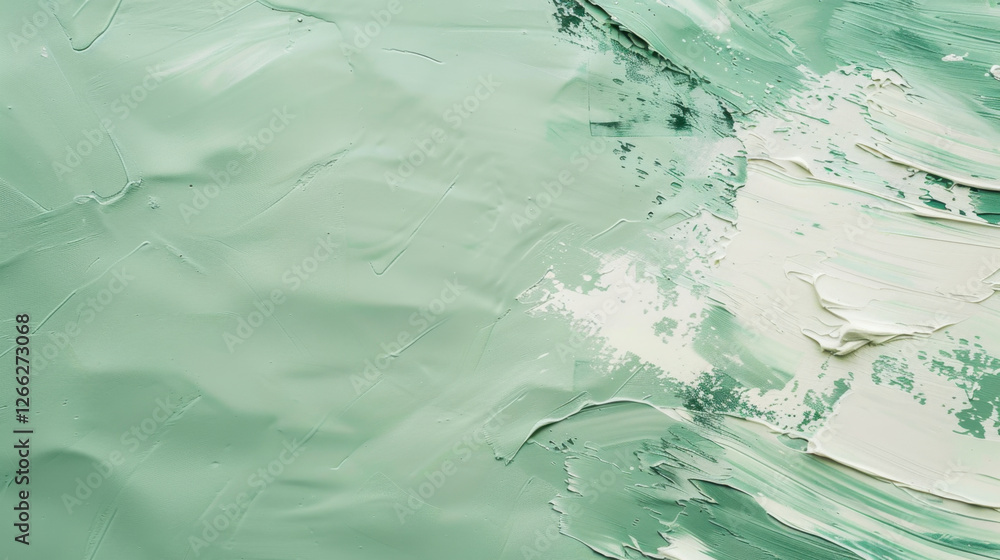 Aufkleber textured abstract background featuring soft green and white paint strokes, creating calming and arti