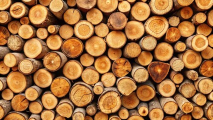 A Stack of Round Wooden Logs, a Textured Background of Natural Wood Circles, Ideal for Design Projects and Creative Endeavors
