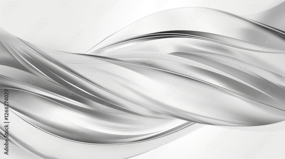 Aufkleber sleek silver waves create dynamic and modern abstract background, perfect for design projects. smoot
