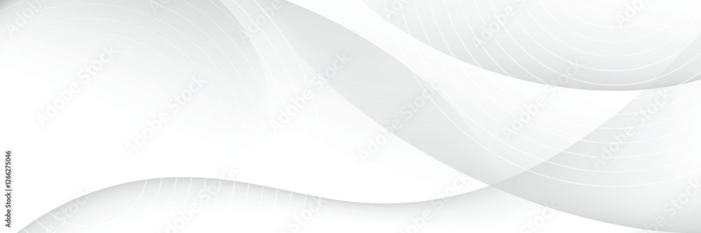 Poster vector gray line background curve element with white space for text and message design, overlapping 