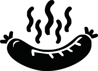 Obraz premium hot sausage icon. Frankfurt eating sausage symbol, logo. Simple style vector illustration