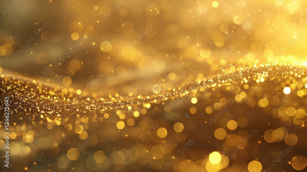 Aufkleber golden bokeh background with shimmering lights creating magical atmosphere. soft focus and warm tone