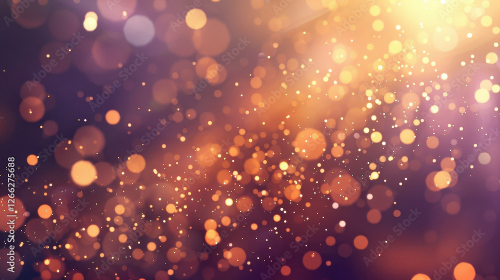 Aufkleber abstract background with golden bokeh lights creating dreamy atmosphere. shimmering effect adds touc