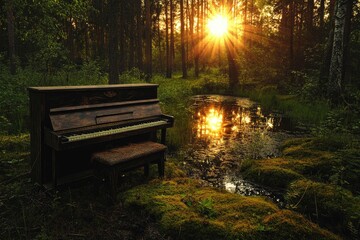 A violin on the grand piano with generative ai