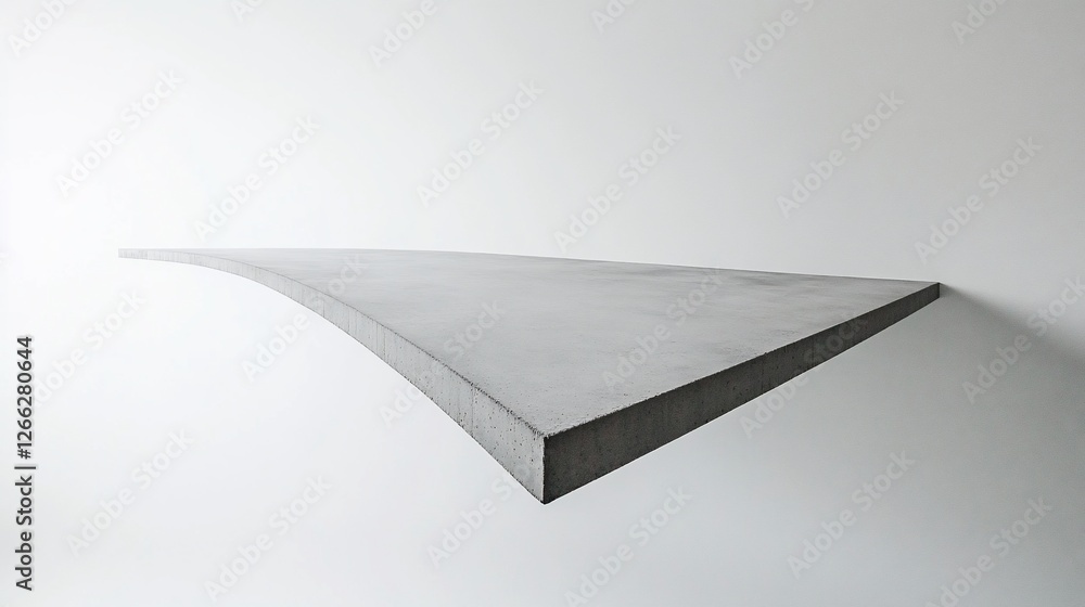 Poster minimalist concrete shelf on white background with an abstract perspective and design
