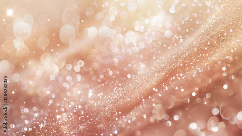 Poster soft bokeh background with shimmering golden and pink hues, creating dreamy atmosphere. perfect for 