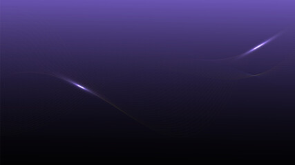 Fototapeta premium Abstract technology futuristic purple lines elements with glowing light on dark background.