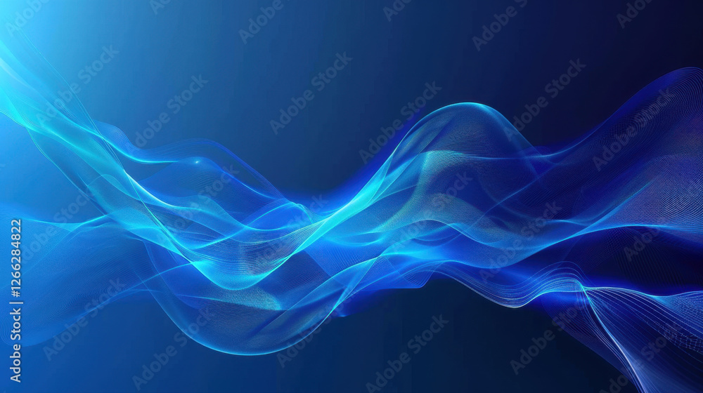 Aufkleber vibrant blue abstract wave design with flowing lines and curves, creating sense of movement and dept