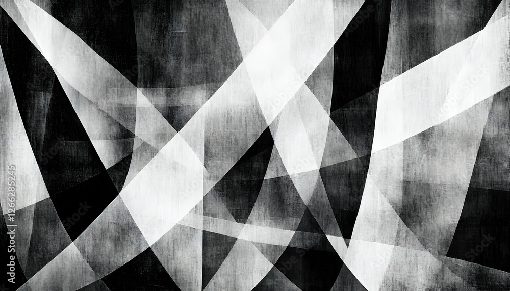 Aufkleber abstract grayscale geometric artwork featuring overlapping shapes and textured background. ideal for