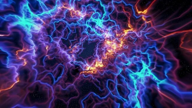colorful vortex in space with vibrant energy waves, abstract cosmic phenomenon concept