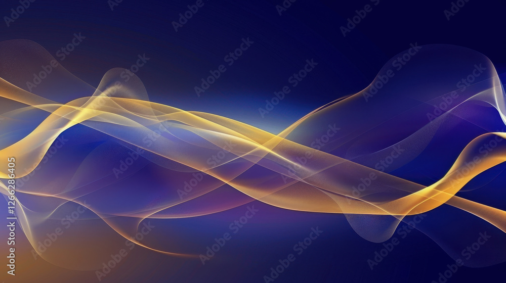 Poster abstract colorful waves on dark background create dynamic visual effect. smooth curves and gradients