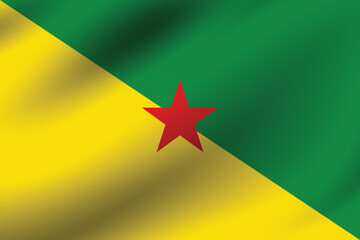 French Guiana flag official colors and proportion digital vector illustration. Pleated flag.