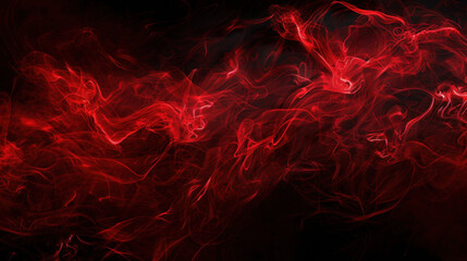 Fototapeta premium Red smoke swirls gracefully against dark background, creating dramatic and captivating visual effect. fluid movement evokes sense of mystery and intensity