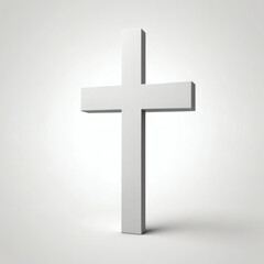 Naklejka premium 3D image of a simplistic cross, isolated white background