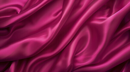 Fototapeta premium Luxurious magenta silk fabric with smooth, flowing texture and elegant drapes. rich color and sheen create sense of opulence and sophistication