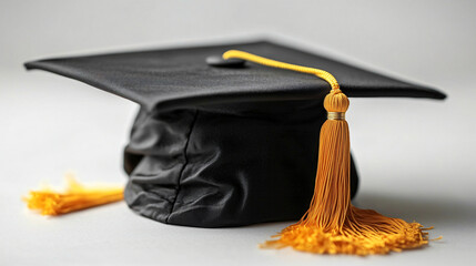Graduation Cap on White Background, Minimalist & Elegant Isolated Design