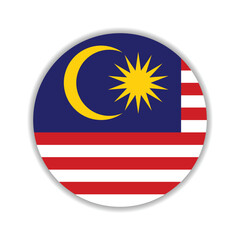 Fototapeta premium Malaysia flag circle icon vector illustration design