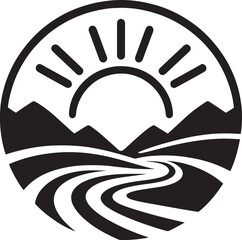 Sunrise over mountains and river. (1)