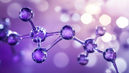 Purple Molecular Structure in Scientific Setting