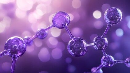 Purple molecular structure in a blurred background