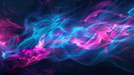 Fototapeta premium Vibrant abstract background with flowing pink and blue light trails, creating dynamic and energetic atmosphere. Perfect for digital art and design projects