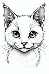 Obraz premium stunning illustration of cat face drawing layout for coloring sheet