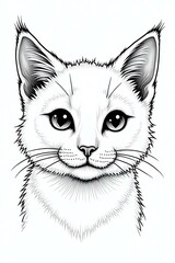 Obraz premium stunning illustration of cat face drawing layout for coloring sheet