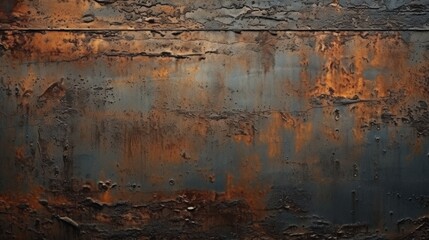 Obraz premium Textured Black Metal Surface with Rust and Patina Effects, Raw Industrial Look for Backgrounds, Designs, and Abstract Art Projects