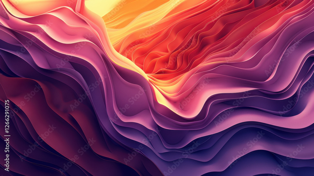 Aufkleber abstract colorful waves create mesmerizing visual experience, showcasing vibrant gradients and smoot