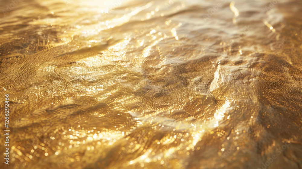 Poster golden textured surface reflecting light, creating warm and inviting atmosphere. shimmering effect a