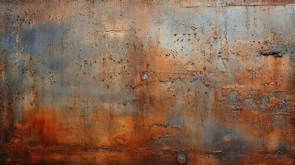 Detailed Close-Up of a Rusty Old Metal Surface with Abstract Texture and Colors in Shades of Brown and Gray