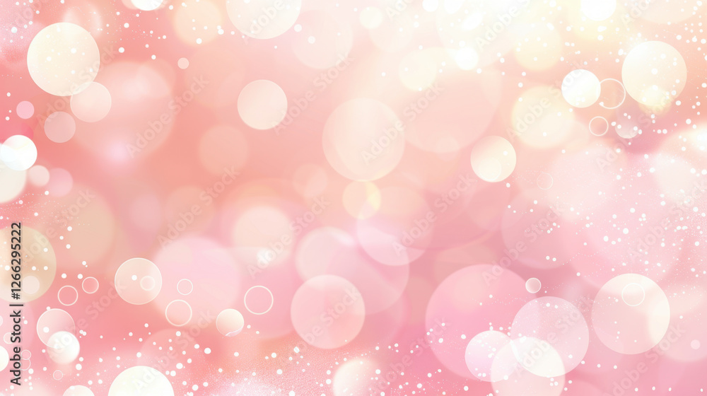 Aufkleber soft pink bokeh background with blurred circles and sparkling lights, creating dreamy and romantic a