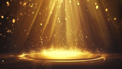 Golden Spotlight Stage for Awards Ceremony