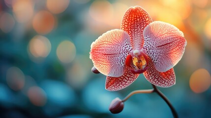 Close-up of a vibrant orchid flower with soft bokeh background, showcasing nature's beauty