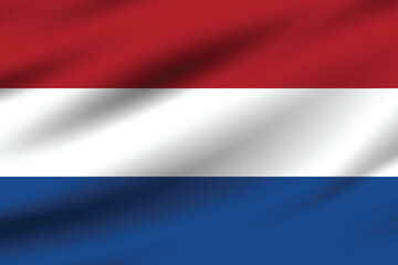 Obraz premium Netherlands flag official colors and proportion digital vector illustration. Pleated flag.