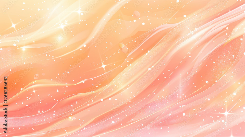 Aufkleber soft pastel background with flowing waves and sparkling elements, creating dreamy and ethereal atmos