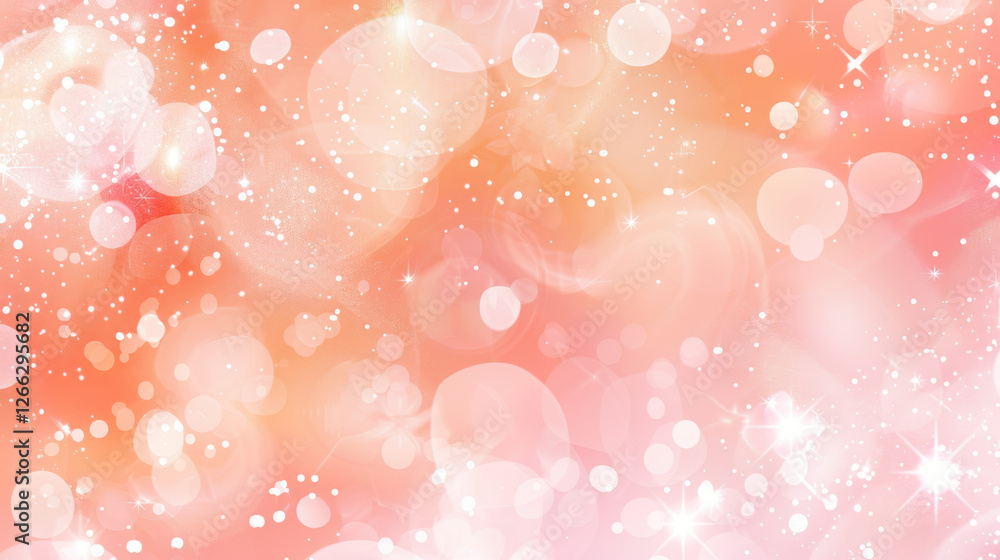 Aufkleber soft bokeh background with sparkling lights in warm peach tones, creating dreamy atmosphere. perfect