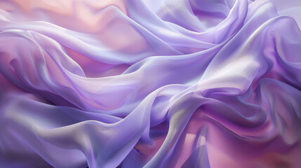 Obraz premium Soft, flowing fabric in shades of purple and lavender, creating dreamy and elegant texture. delicate folds and light reflections enhance its ethereal quality