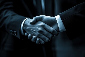 Two hands shaking in a business setting, symbolizing agreement or partnership.