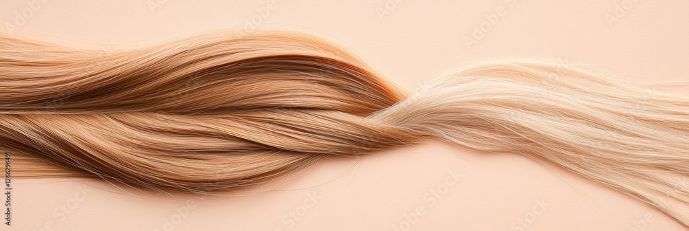 Aufkleber Comparison of healthy and brittle hair strands with clear visualization of texture differences. Generative AI