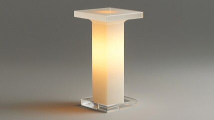 Modern, illuminated, acrylic, table lamp, studio shot